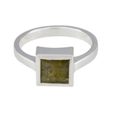 Andrea Graceful Grey Solitaire Ring Labradorite Gray